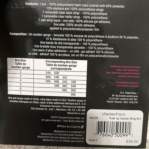 NIP- Maidenform- size 2 (extra small). Combo push up bra - Picture 5 of 5